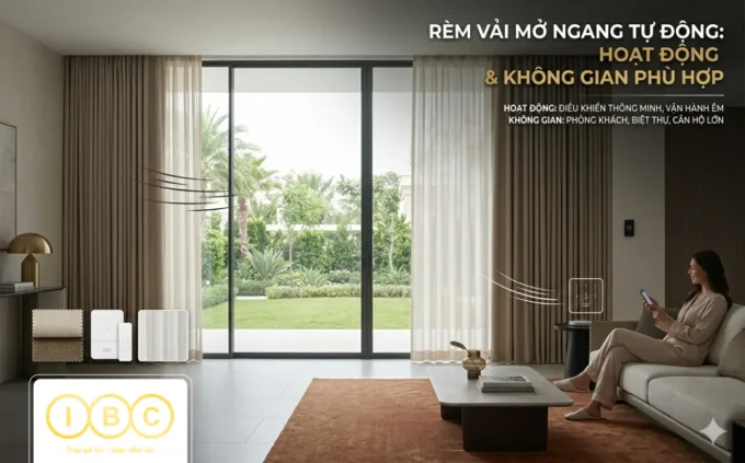 Rèm vải mở ngang tự động hoạt động như thế nào? Phù hợp không gian nào
