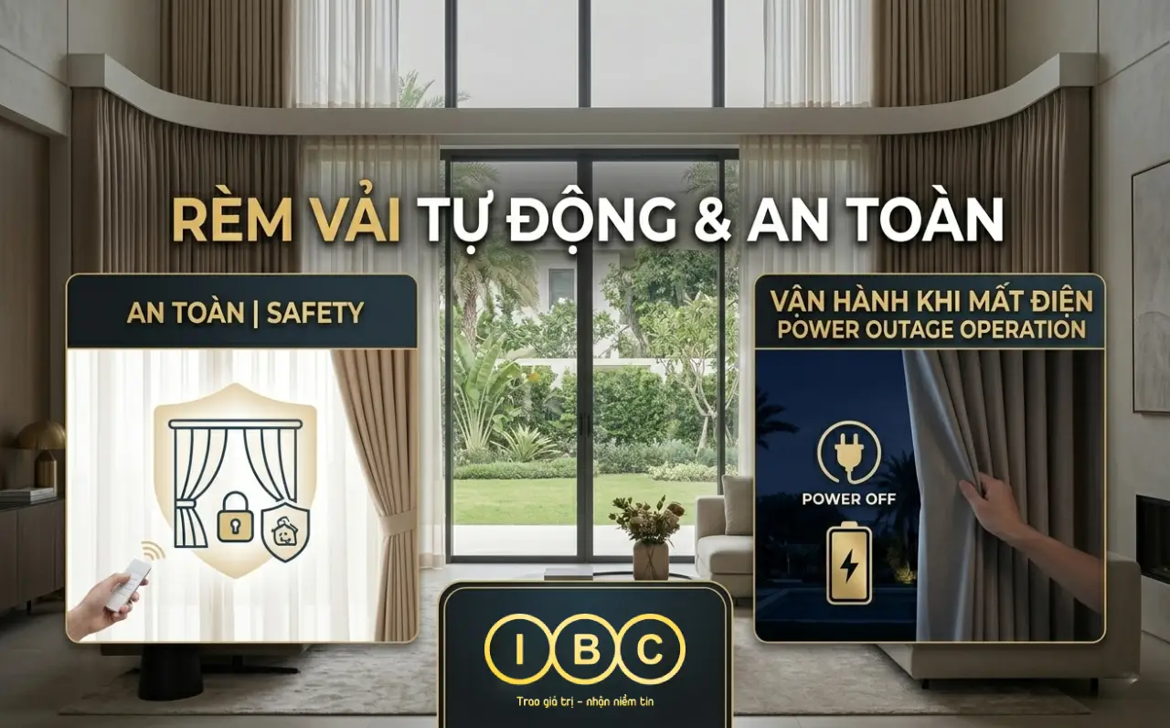 Rèm vải tự động là gì? Có an toàn không và hoạt động ra sao khi mất điện