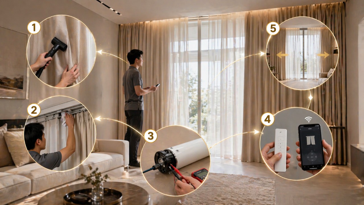 Bảo dưỡng rèm điện tại nhà thế nào