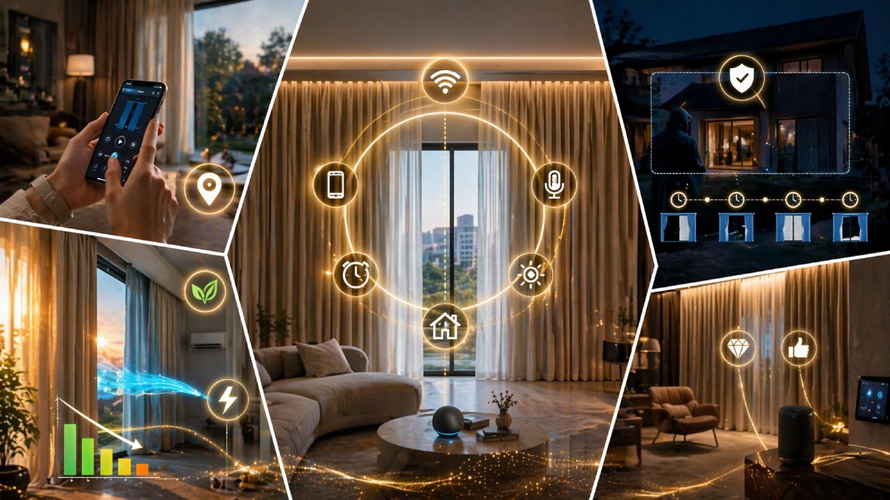 Hệ thống rèm thông minh tích hợp Smart Home gồm những gì