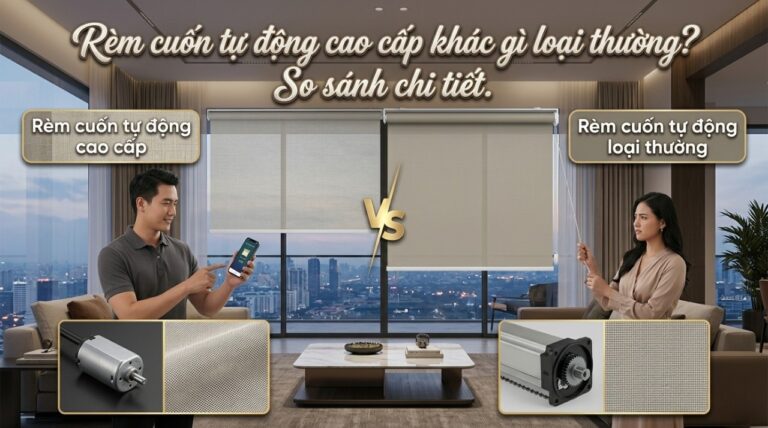 Rèm cuốn tự động cao cấp khác gì loại thường