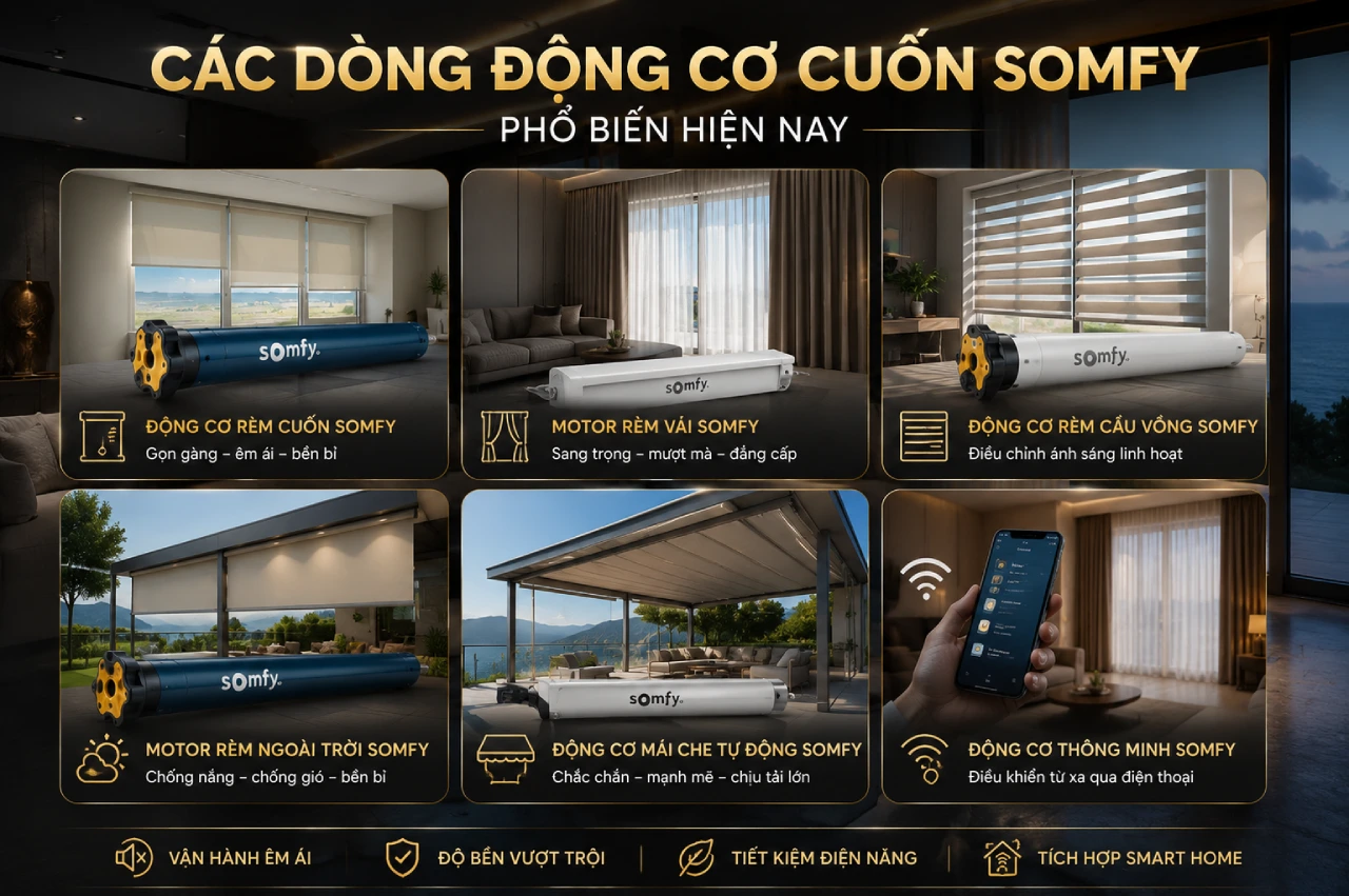 Các Dòng Động Cơ Cuốn Somfy Phổ Biến Hiện Nay