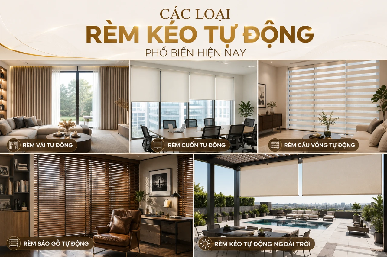 Các Loại Rèm Kéo Tự Động Phổ Biến Hiện Nay