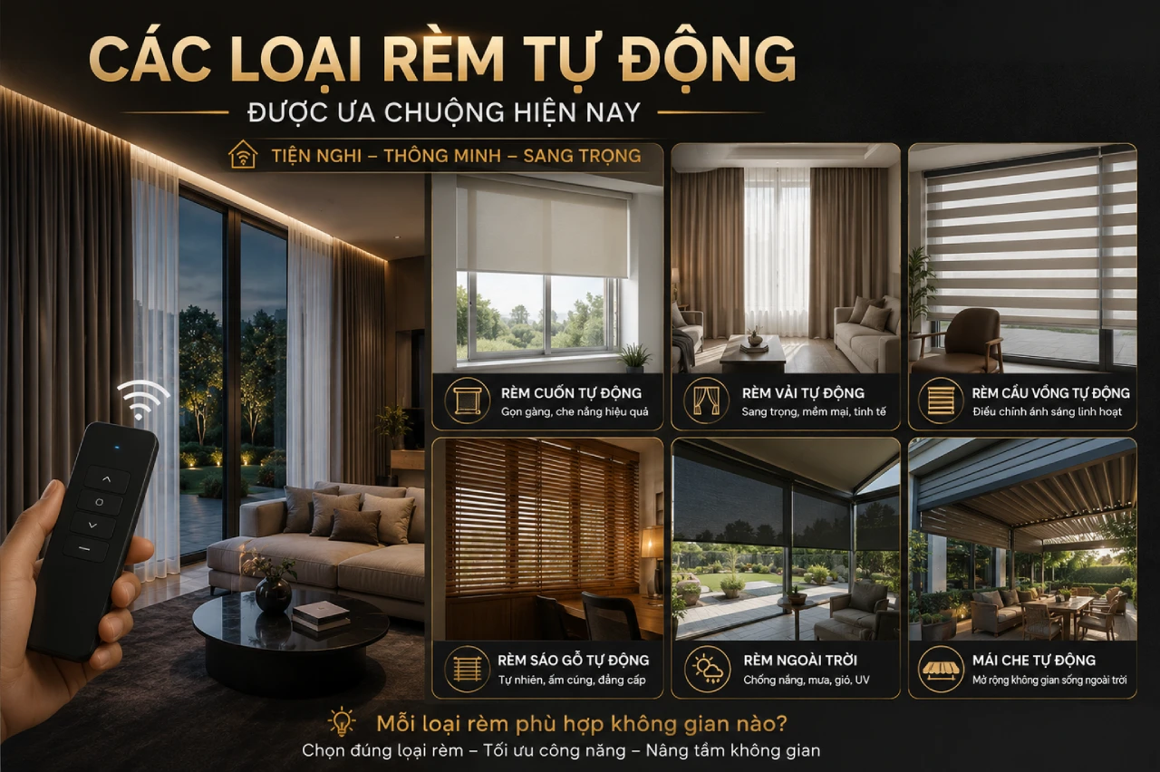 Các Loại Rèm Tự Động Được Ưa Chuộng Hiện Nay
