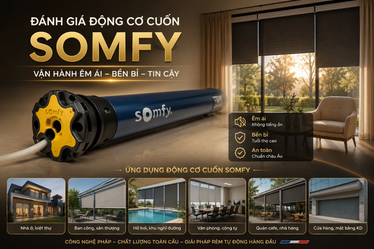 Đánh giá động cơ cuốn Somfy - Ứng dụng động cơ cuốn Somfy dd