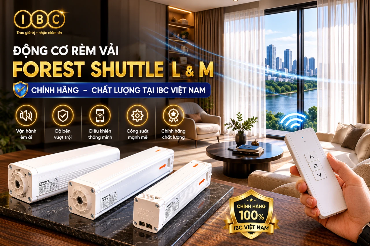 Động cơ rèm vải Forest Shuttle L M chính hãng chất lượng tại IBC Việt Nam dd