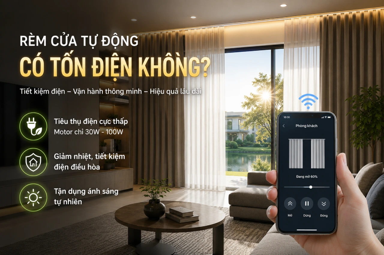 Rèm cửa tự động có tốn điện không