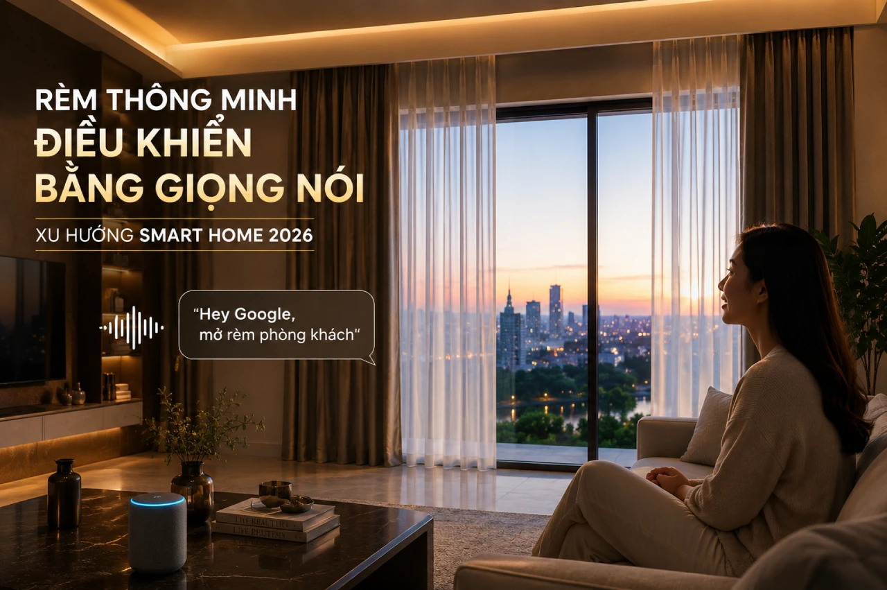Rèm thông minh điều khiển bằng giọng nói - Xu hướng Smart Home 2026