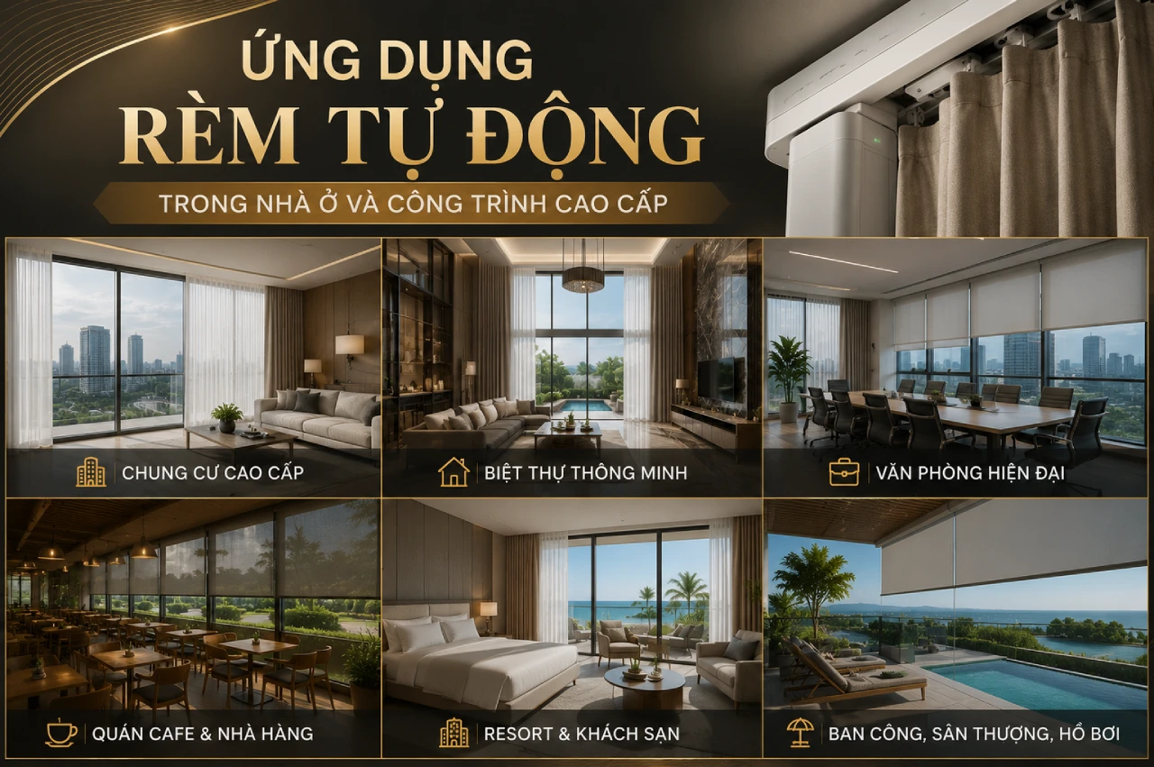 Ứng Dụng Rèm Tự Động Trong Nhà Ở Và Công Trình Cao Cấp