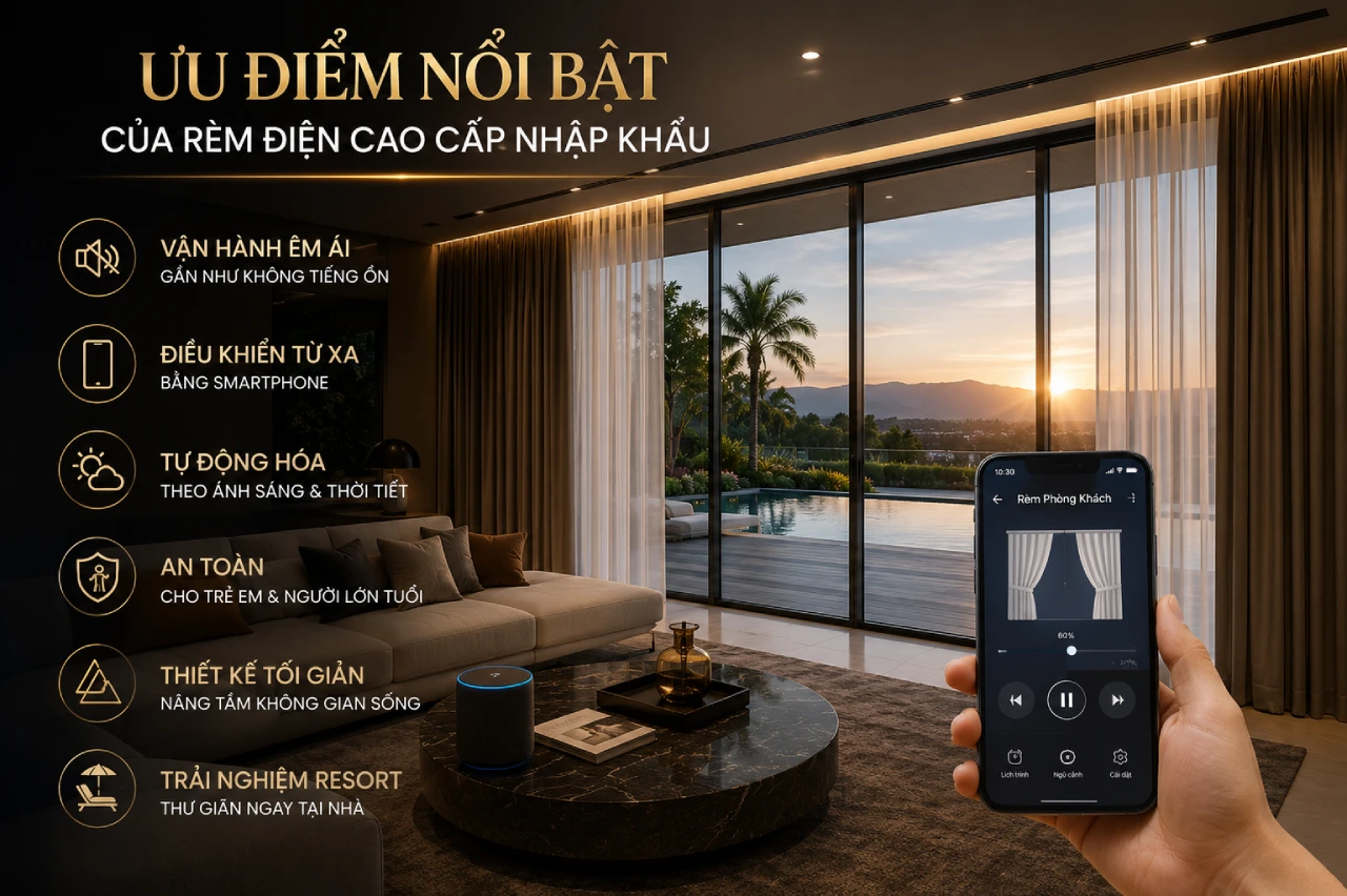Ưu Điểm Nổi Bật Của Rèm Điện Cao Cấp Nhập Khẩu