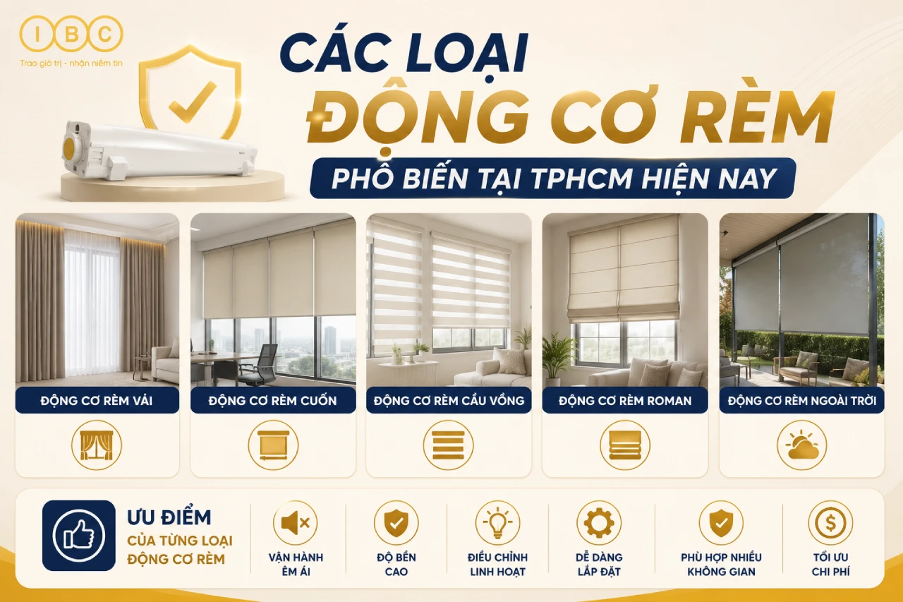 Các loại động cơ rèm phổ biến tại TPHCM hiện nay