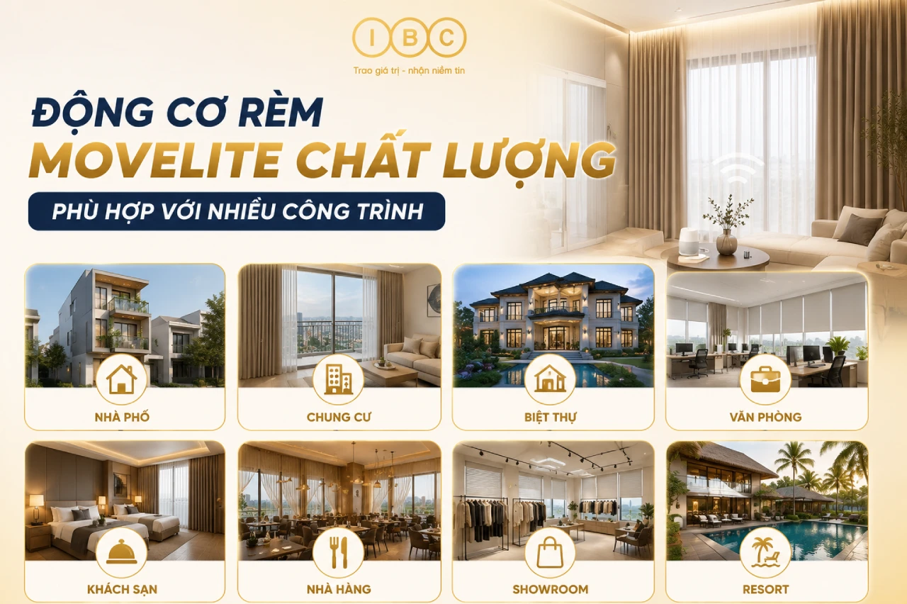 Động cơ rèm Movelite chất lượng tại Hà Nội phù hợp với những công trình nào