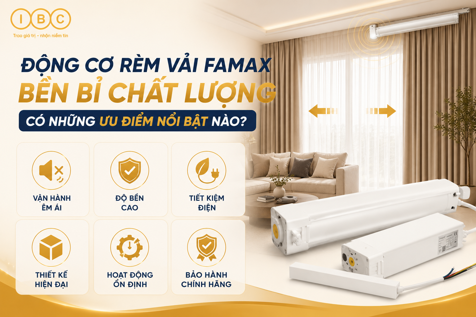 Động cơ rèm vải Famax bền bỉ chất lượng có những ưu điểm nổi bật nào